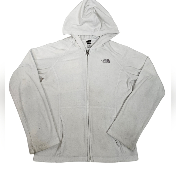 North Face Glacier White Lightweight Fleece Full Zipper Jacket Size Medium Kids‎ - Picture 1 of 8